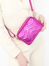Shoulder Bag Nine Leather Milano Pink nine NI19111N-vue-porte