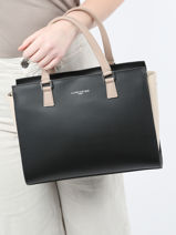 Sac Trap�ze Smooth Cuir Lancaster Noir smooth 4-vue-porte