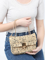 Sac Bandouli�re Moon Raphia Vanessa bruno Beige moon raphia 24V40533-vue-porte