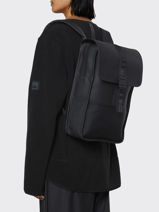 1 Compartment  Backpack  With 13" Laptop Sleeve Rains Black boston 13780-vue-porte