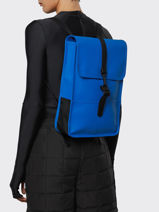 1 Compartment  Backpack  With 13" Laptop Sleeve Rains Blue boston 12800-vue-porte