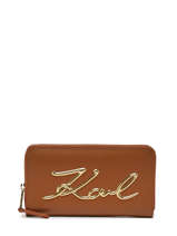 Wallet Leather Karl lagerfeld Brown k signature 231W3222