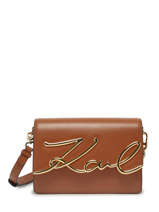 Leather K/signature Shoulder Bag Karl lagerfeld Brown k signature 225W3040