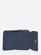 Compact Zip Wallet Classic Miniprix Blue grained H6012-vue-porte