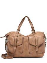 Shoulder Bag Dewashed Leather Milano Brown dewashed DE21062