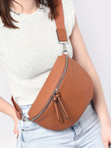Belt Bag Miniprix Brown grained F3646-vue-porte