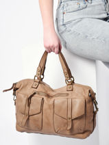 Shoulder Bag Dewashed Leather Milano Brown dewashed DE21062-vue-porte