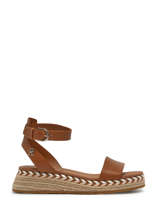 Sandals In Leather Tommy hilfiger Brown women 7080GU9