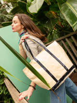 (*ON SALE / Vanessa-Cabas-M / 2mm Wine) Bag Organizer for Medium Linen and  Sequins Cabas Tote Bag