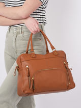 Shopping Bag Vintage Leather Nat et nin Brown vintage MACY-vue-porte