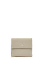 Leather Caviar Compact Wallet Crinkles Beige caviar 14068