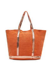 Zipped Linen Tote Bag Le Cabas Sequins Vanessa bruno Orange cabas lin 31V40409