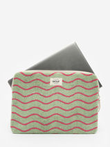 Laptop Cover With 14" Laptop Sleeve Wouf Green terry towel ST230017-vue-porte
