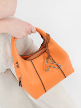 Leather Juliette Bicolore Crossbody Bag Le tanneur Orange juliette TJET1003-vue-porte