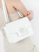 Medium Leather Roxane Shoulder Bag Lancel White roxane A12073-vue-porte