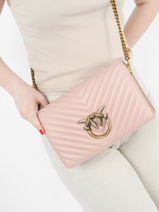 Cross Body Tas Love Bag Quilt Leather Pinko Pink love bag quilt A0GK-vue-porte