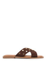Slippers Kara In Leather Pieces Brown women 17136393