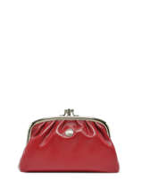 Coin Purse Leather Hexagona Red coconut E77271