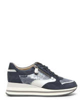 Sneakers Olimpia In Leather Mephisto Blue women P5142126