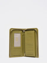 Wallet Leather Mila louise Green vintage 3681D2-vue-porte
