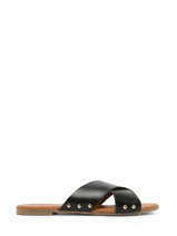 Slippers In Leather Pieces Black women 17136358