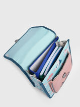 Backpack 1 Compartment Cameleon Blue retro SD30-vue-porte