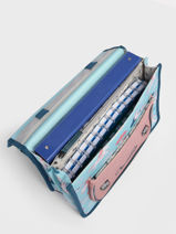 Satchel For Kids 2 Compartments Cameleon Blue retro CA35-vue-porte