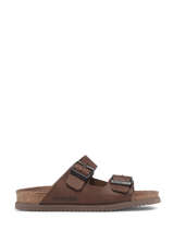 Slippers In Leather Mephisto Brown men P5113699-vue-porte