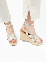 Platform Sandals Careena In Leather Ugg Gold women 1125029-vue-porte