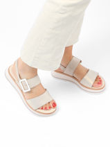 Sandals In Leather Gabor Beige women 33-vue-porte