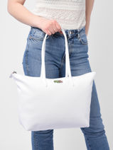 A4 Size  Shoulder Bag Netflix Lacoste White netflix NF4291FX-vue-porte