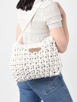 Shoulder Bag Crochet Le voyage en panier White crochet PM650-vue-porte
