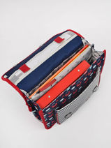 Satchel 2 Compartments Cameleon Blue retro PBRECA35-vue-porte