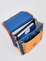 Backpack Cameleon Blue retro PBRESD30-vue-porte