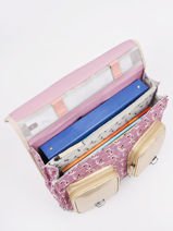 Schoolbag On Wheels For Kids 2 Compartments Cameleon Pink vintage fantasy PBVGCR38-vue-porte