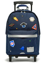 2-compartment  Wheeled Schoolbag Tann's Blue fantaisie garcon 73187