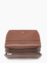 Longchamp Roseau box Wallet Brown-vue-porte