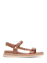Sandals In Leather Tamaris Brown women 30-vue-porte