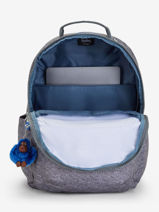 1 Compartment  Backpack  With 15" Laptop Sleeve Kipling Gray back to school KI5764-vue-porte