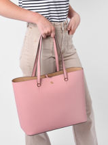 Leather Karly Tote Bag Lauren ralph lauren Pink karly 31911655-vue-porte