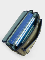 2-compartment Satchel Caramel et cie Green fier GA-vue-porte