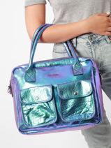 Sac Port Main A4 Paul marius Bleu scarabee DANDYSCA-vue-porte
