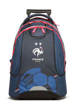 2-compartment Wheeled Schoolbag Federat. france football Blue fff 23CX204R