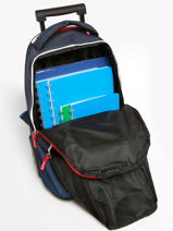 Sac A Dos  Roulettes 2 Compartiments Federat. france football Bleu fff 23CX204R-vue-porte