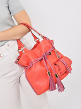 Medium Premier Flirt Multico Bucket Bag Lancel Orange premier flirt A12363-vue-porte