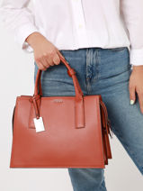 Handbag Blazer Leather Etrier Orange blazer EBLA003M-vue-porte