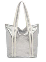 A4 Size Shoulder Bag Nine Leather Milano Silver nine NI23065