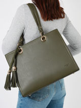 A4 Size Shoulder Bag Format A4 Gallantry Green format a4 R1588-vue-porte