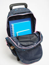 1-compartment Wheeled Schoolbag Milky kiss Blue we are one 3545-vue-porte