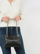 Shoulder Bag Sculpted Calvin klein jeans Black sculpted K607831-vue-porte